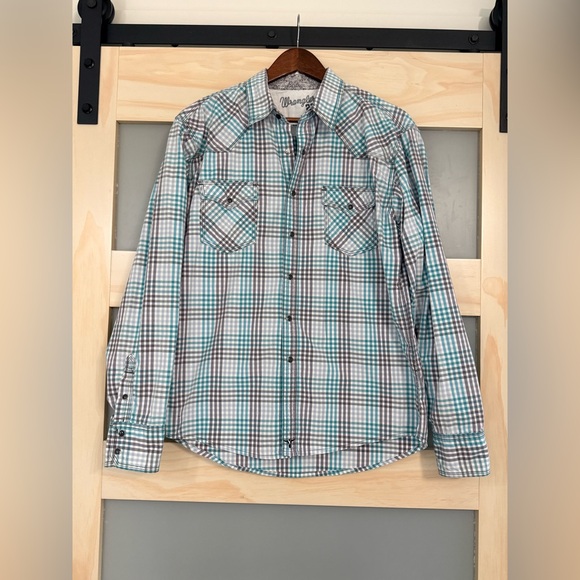 Wrangler Other - 🤠 Wrangler 20X Western Plaid Snap Button Shirt | Men’s Large